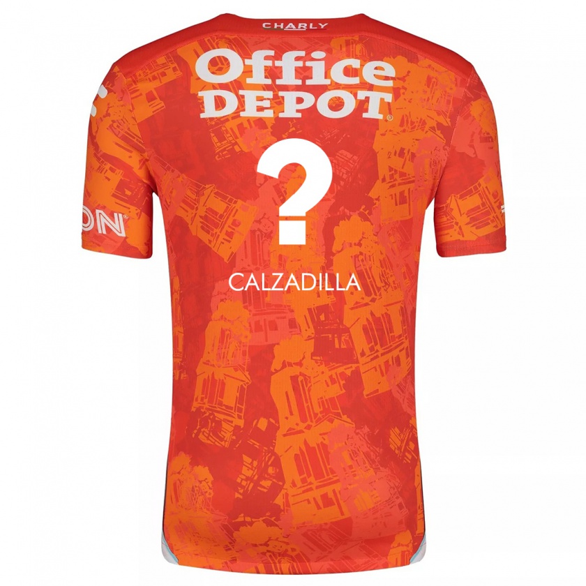 Kandiny Enfant Maillot Luis Calzadilla #0 Orange White Tenues Extérieur 2024/25 T-Shirt