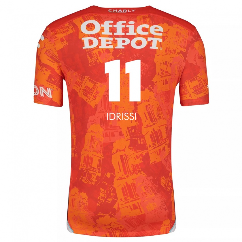 Kandiny Enfant Maillot Oussama Idrissi #11 Orange White Tenues Extérieur 2024/25 T-Shirt