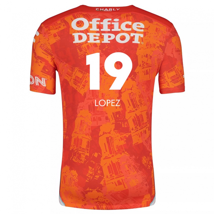 Kandiny Enfant Maillot Javier Eduardo López #19 Orange White Tenues Extérieur 2024/25 T-Shirt