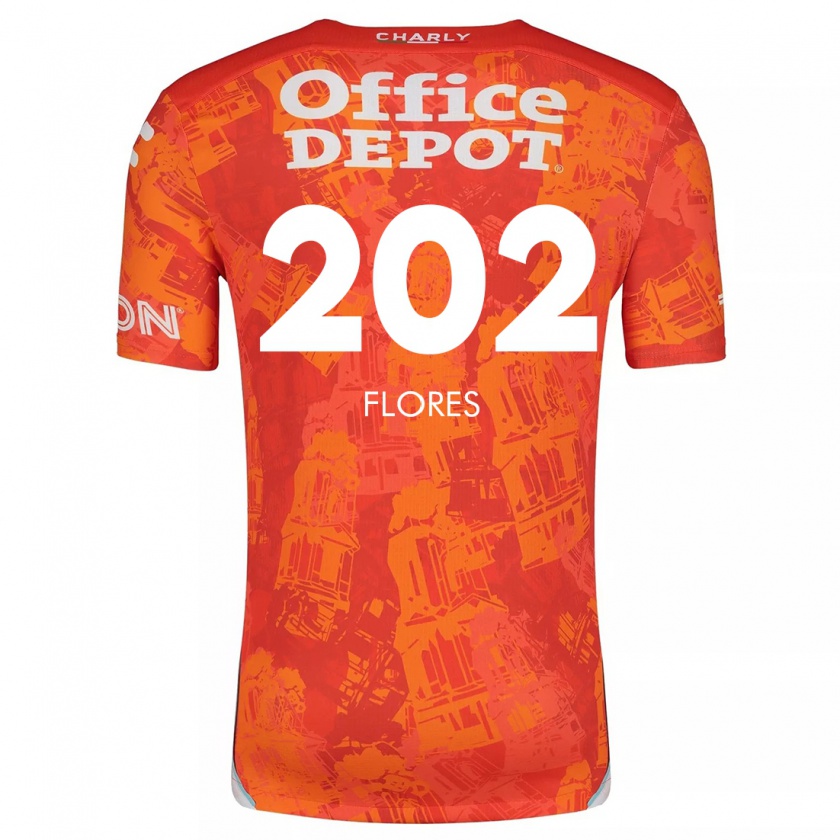 Kandiny Enfant Maillot Luis Flores #202 Orange White Tenues Extérieur 2024/25 T-Shirt