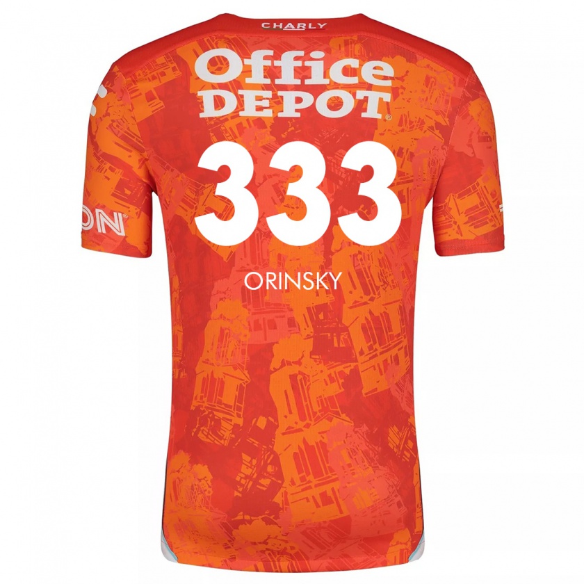 Kandiny Enfant Maillot Edson Orinsky #333 Orange White Tenues Extérieur 2024/25 T-Shirt