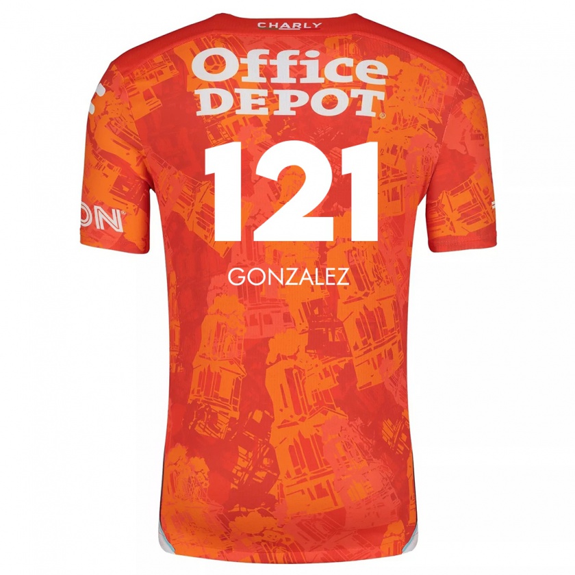 Kandiny Enfant Maillot Cristian González #121 Orange White Tenues Extérieur 2024/25 T-Shirt