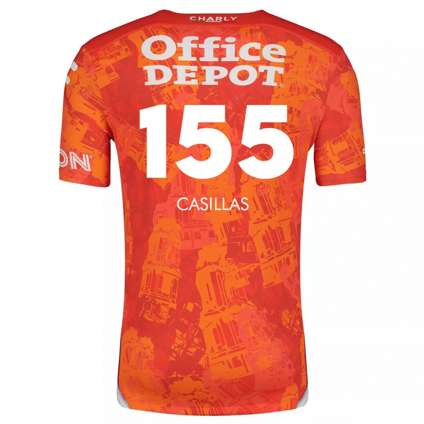 Kandiny Enfant Maillot Johan Casillas #155 Orange White Tenues Extérieur 2024/25 T-Shirt