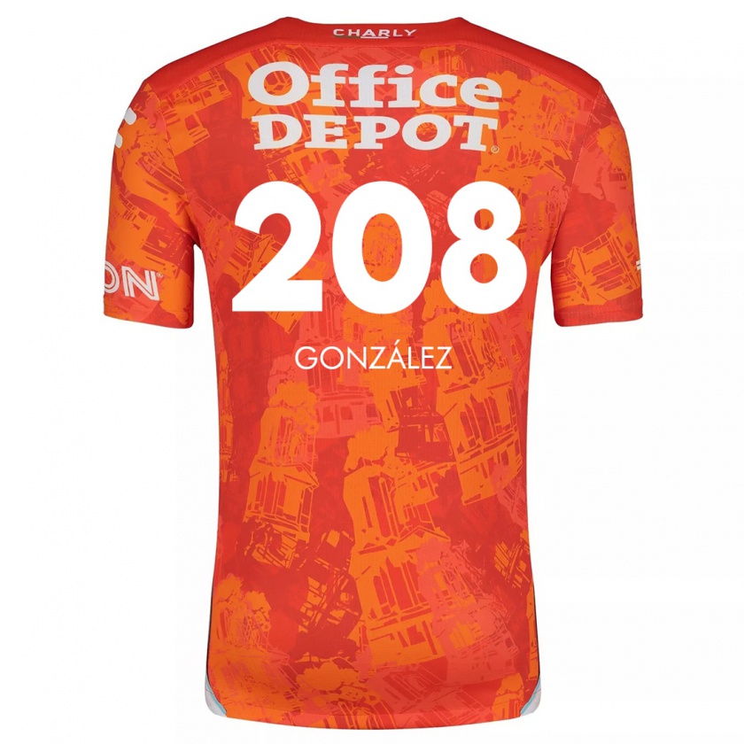 Kandiny Enfant Maillot Osvaldo González #208 Orange White Tenues Extérieur 2024/25 T-Shirt