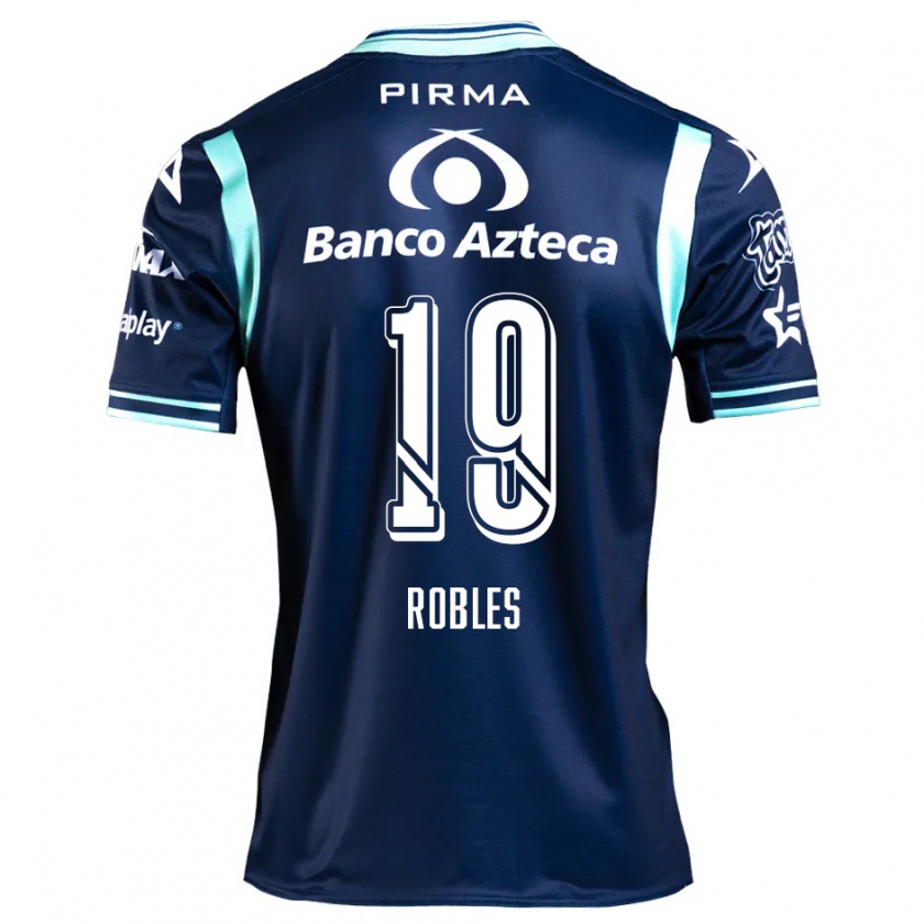 Kandiny Enfant Maillot Ángel Robles #19 Bleu Marine Tenues Extérieur 2024/25 T-Shirt