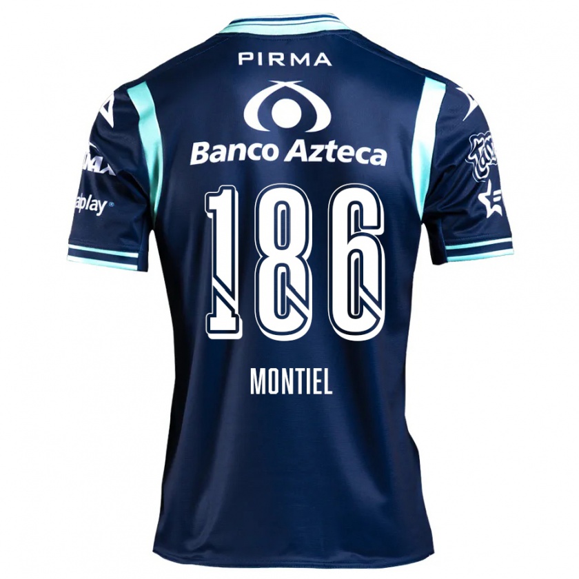 Kandiny Enfant Maillot Santiago Montiel #186 Bleu Marine Tenues Extérieur 2024/25 T-Shirt