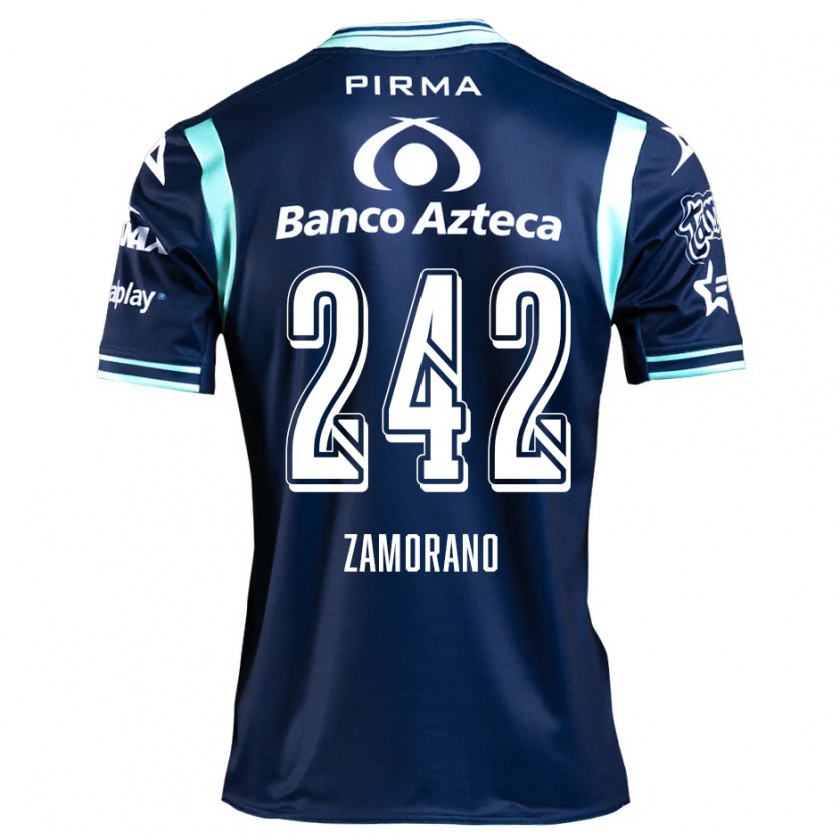 Kandiny Enfant Maillot Leonardo Zamorano #242 Bleu Marine Tenues Extérieur 2024/25 T-Shirt