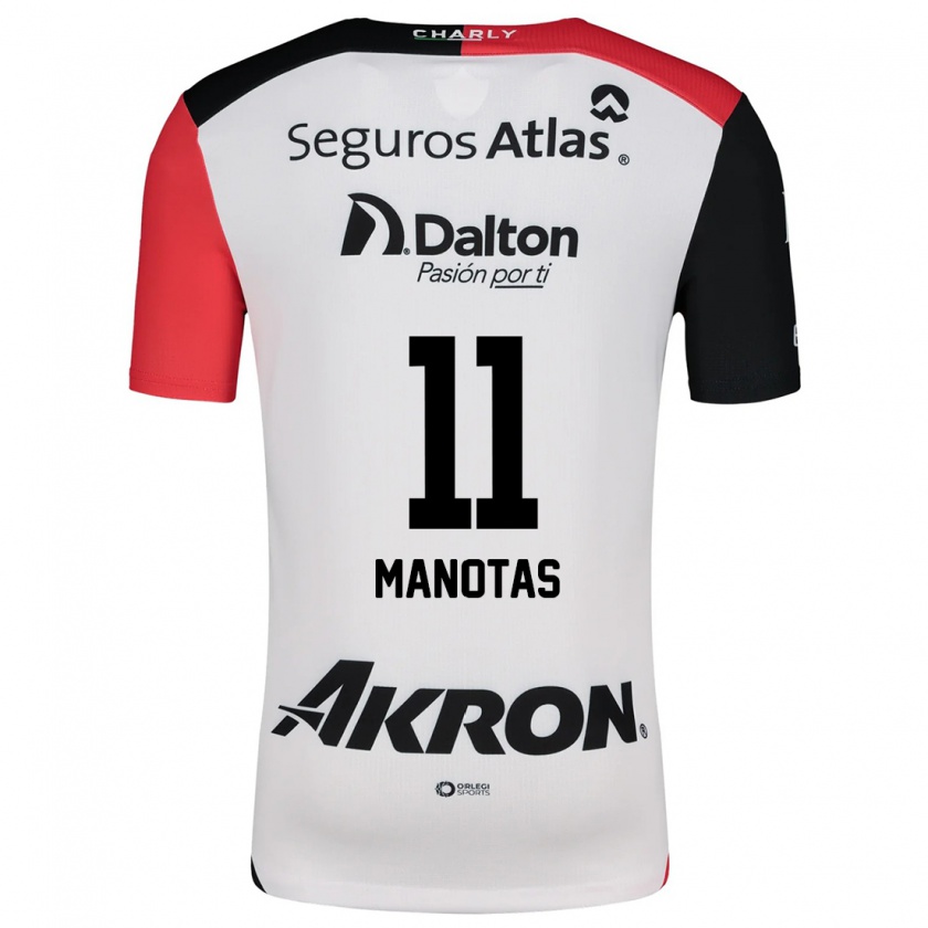 Kandiny Enfant Maillot Mauro Manotas #11 Blanc Rouge Noir Tenues Extérieur 2024/25 T-Shirt