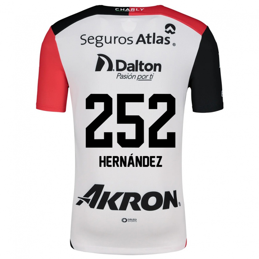 Kandiny Enfant Maillot Luis Hernández #252 Blanc Rouge Noir Tenues Extérieur 2024/25 T-Shirt