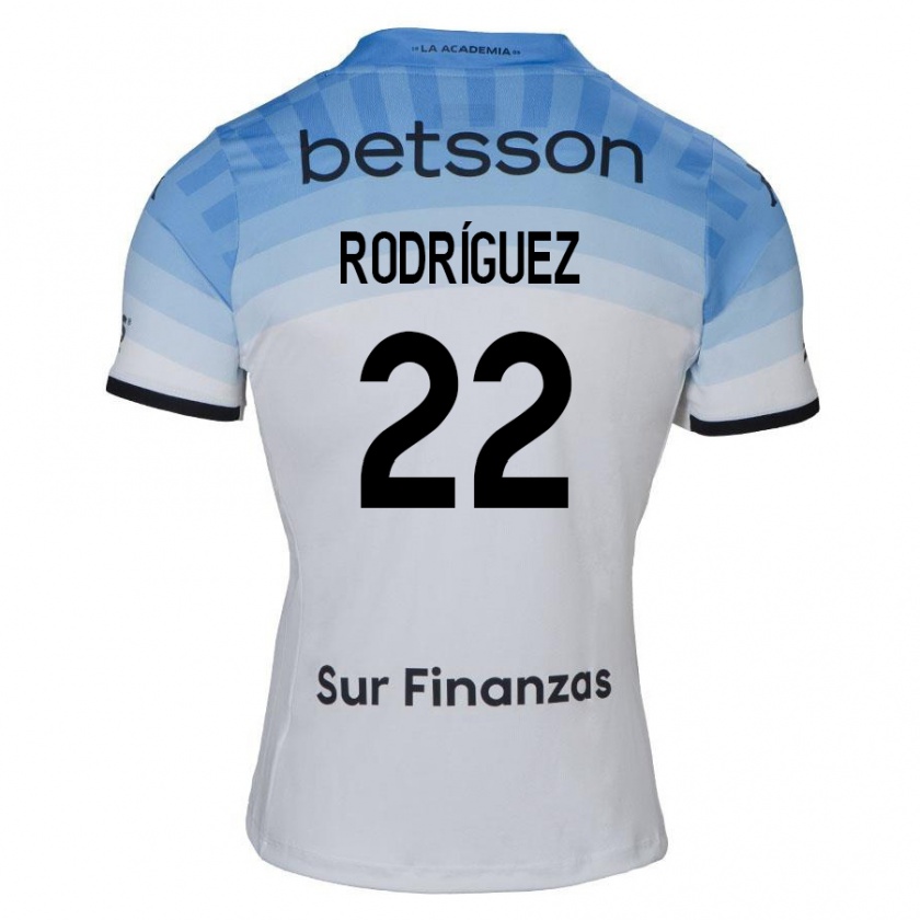 Kandiny Enfant Maillot Baltasar Rodríguez #22 Blanc Bleu Noir Tenues Extérieur 2024/25 T-Shirt