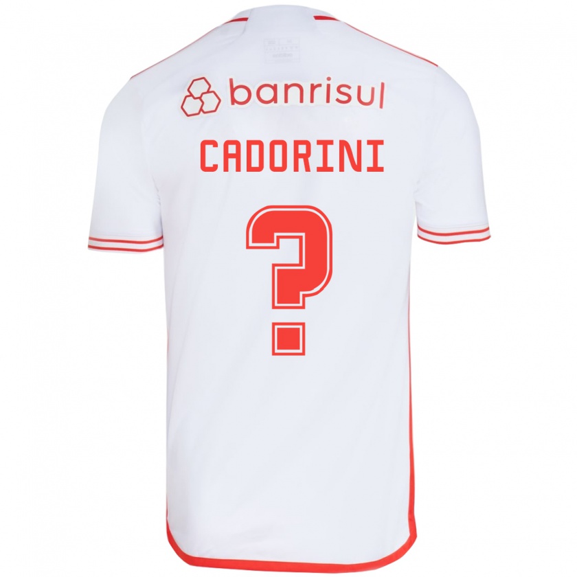 Kandiny Enfant Maillot Matheus Cadorini #0 Blanc Rouge Tenues Extérieur 2024/25 T-Shirt