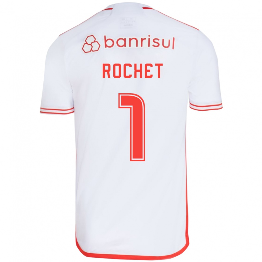 Kandiny Enfant Maillot Sergio Rochet #1 Blanc Rouge Tenues Extérieur 2024/25 T-Shirt