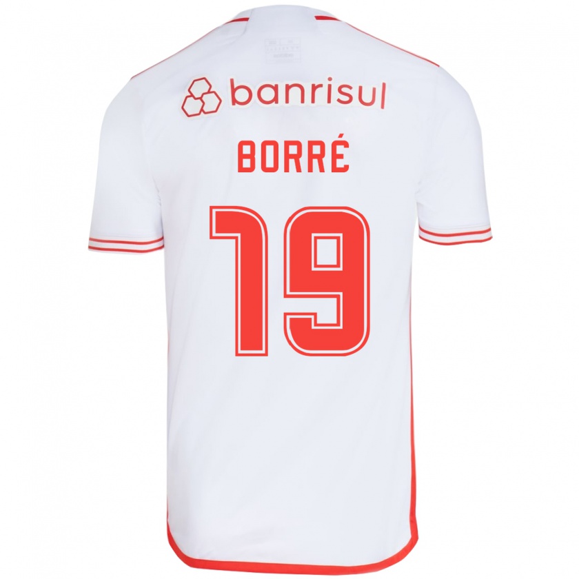 Kandiny Enfant Maillot Rafael Borré #19 Blanc Rouge Tenues Extérieur 2024/25 T-Shirt