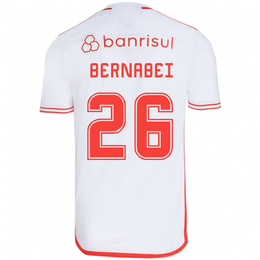 Kandiny Enfant Maillot Alexandro Bernabéi #26 Blanc Rouge Tenues Extérieur 2024/25 T-Shirt