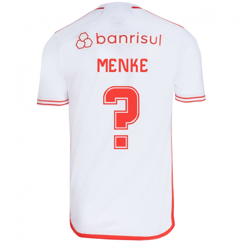 Kandiny Enfant Maillot Henrique Menke #0 Blanc Rouge Tenues Extérieur 2024/25 T-Shirt