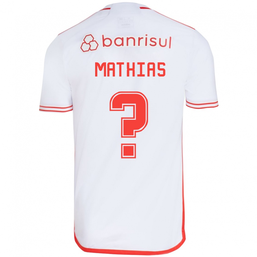 Kandiny Enfant Maillot Ricardo Mathias #0 Blanc Rouge Tenues Extérieur 2024/25 T-Shirt