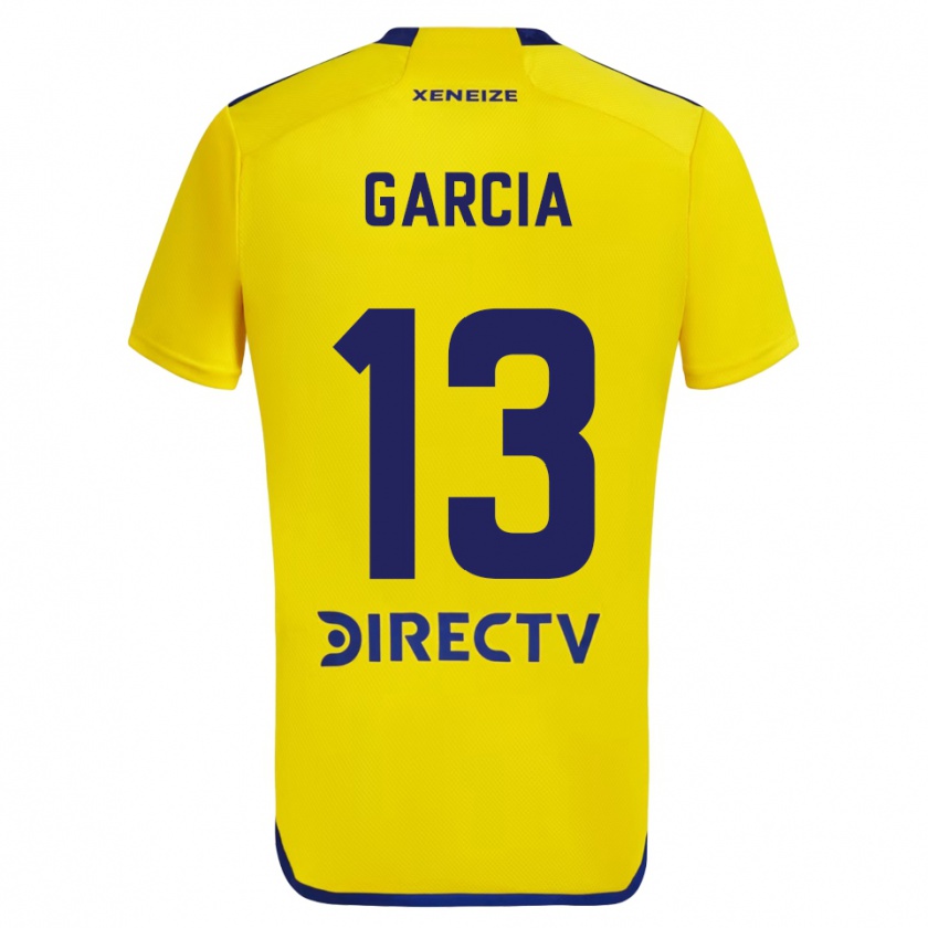 Kandiny Enfant Maillot Javier García #13 Jaune Bleu Tenues Extérieur 2024/25 T-Shirt