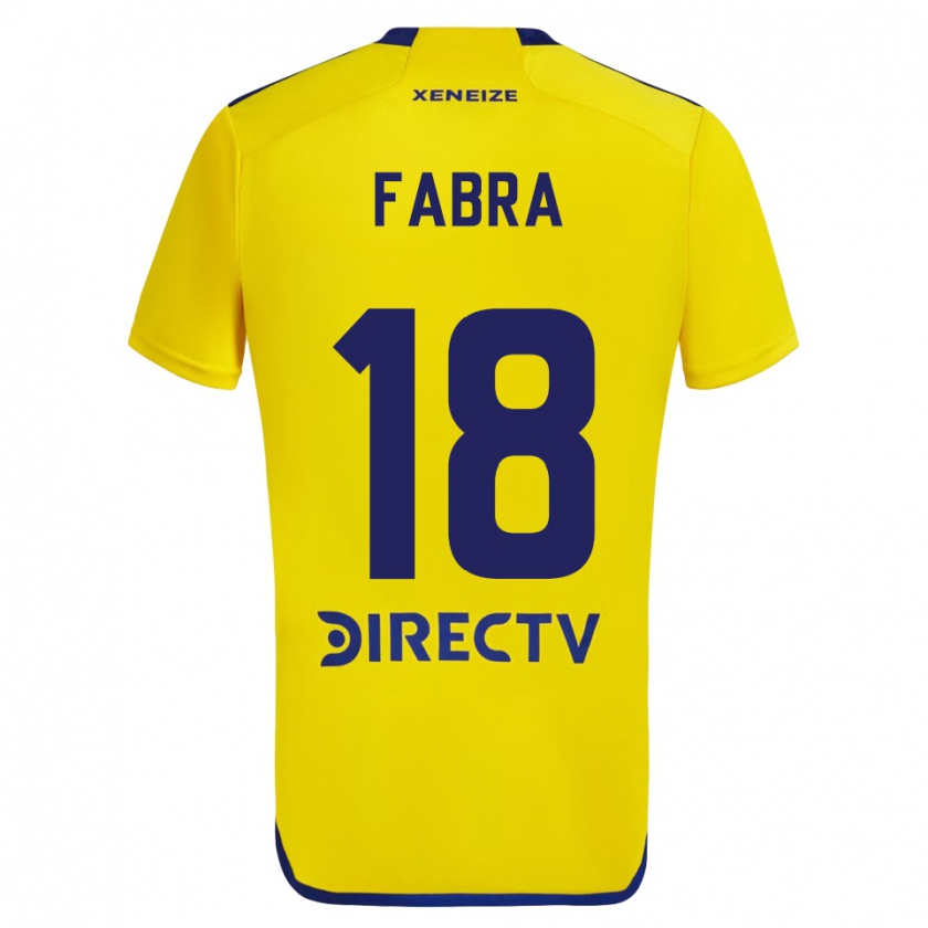 Kandiny Enfant Maillot Frank Fabra #18 Jaune Bleu Tenues Extérieur 2024/25 T-Shirt