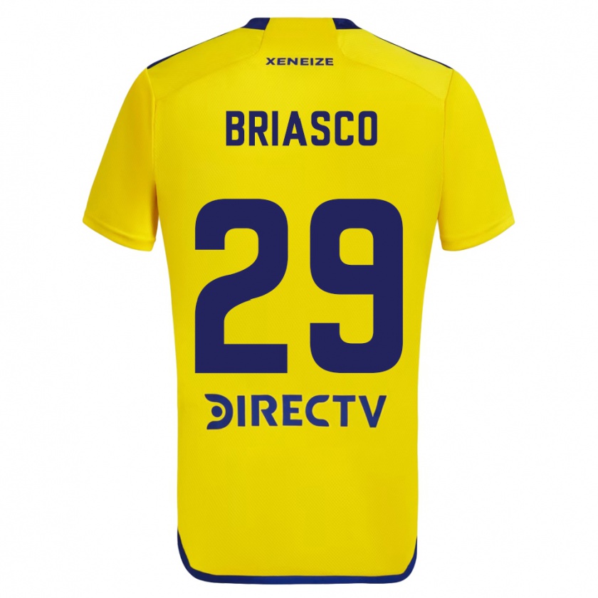 Kandiny Enfant Maillot Norberto Briasco #29 Jaune Bleu Tenues Extérieur 2024/25 T-Shirt