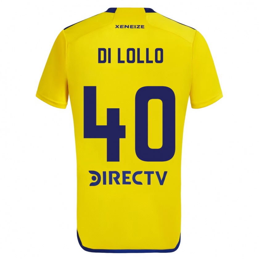 Kandiny Enfant Maillot Lautaro Di Lollo #40 Jaune Bleu Tenues Extérieur 2024/25 T-Shirt