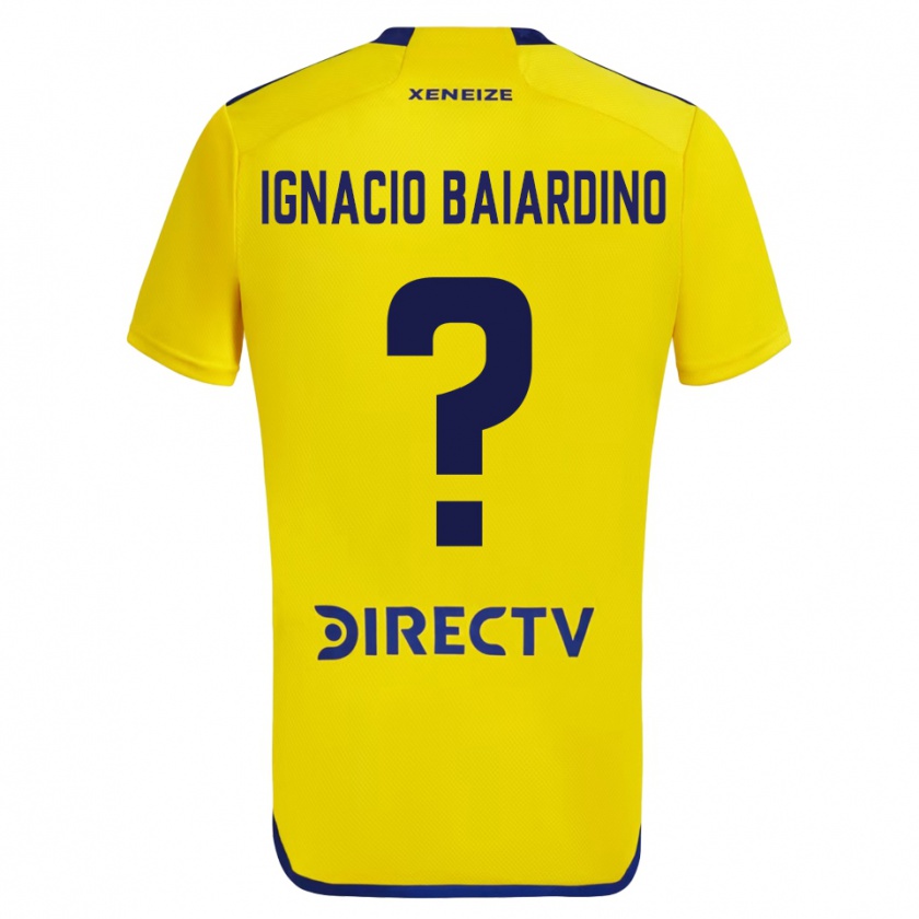 Kandiny Enfant Maillot Juan Ignacio Baiardino #0 Jaune Bleu Tenues Extérieur 2024/25 T-Shirt