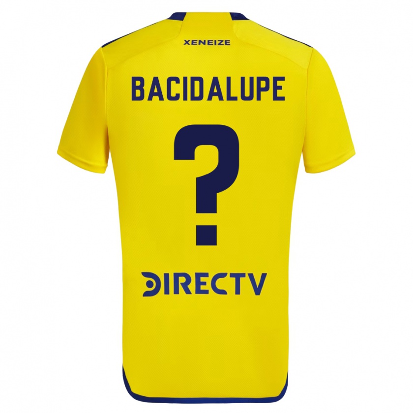 Kandiny Enfant Maillot Rodrigo Bacidalupe #0 Jaune Bleu Tenues Extérieur 2024/25 T-Shirt