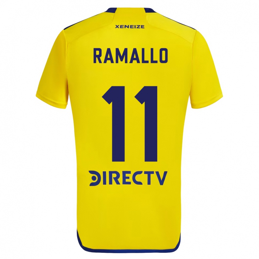 Kandiny Enfant Maillot Yael Ramallo #11 Jaune Bleu Tenues Extérieur 2024/25 T-Shirt