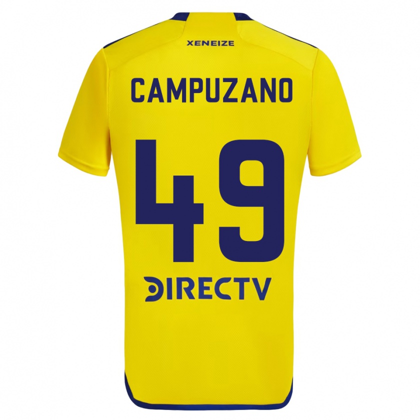 Kandiny Enfant Maillot Jorman Campuzano #49 Jaune Bleu Tenues Extérieur 2024/25 T-Shirt