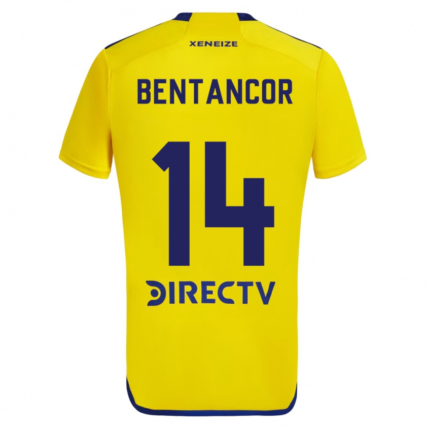 Kandiny Enfant Maillot Thomás Bentancor #14 Jaune Bleu Tenues Extérieur 2024/25 T-Shirt