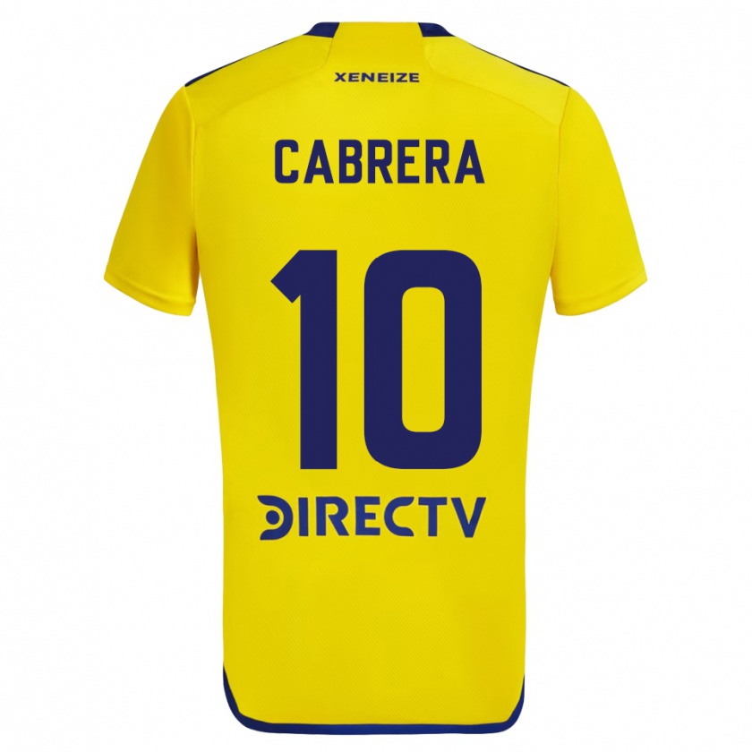 Kandiny Enfant Maillot Micaela Cabrera #10 Jaune Bleu Tenues Extérieur 2024/25 T-Shirt