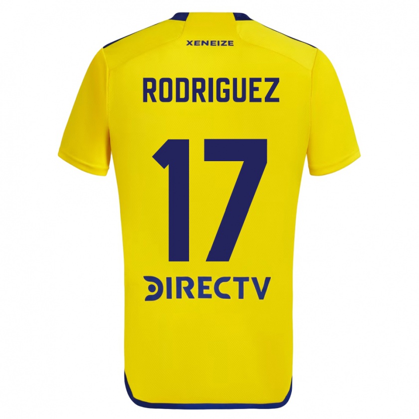 Kandiny Enfant Maillot Fanny Rodriguez #17 Jaune Bleu Tenues Extérieur 2024/25 T-Shirt