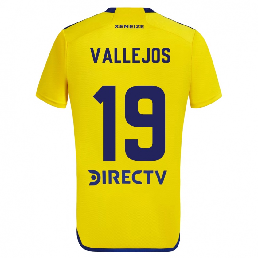 Kandiny Enfant Maillot Fabiana Vallejos #19 Jaune Bleu Tenues Extérieur 2024/25 T-Shirt