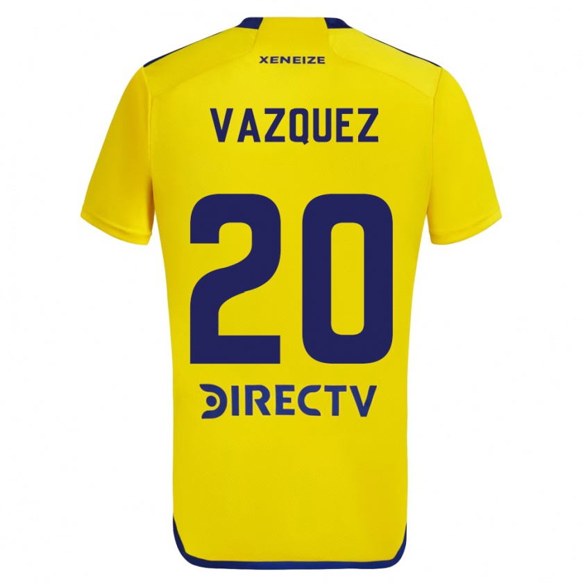 Kandiny Enfant Maillot Constanza Vazquez #20 Jaune Bleu Tenues Extérieur 2024/25 T-Shirt