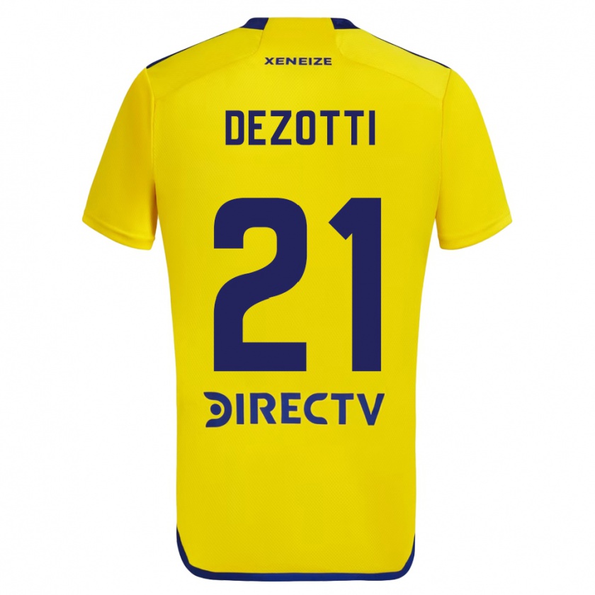 Kandiny Enfant Maillot Martina Dezotti #21 Jaune Bleu Tenues Extérieur 2024/25 T-Shirt