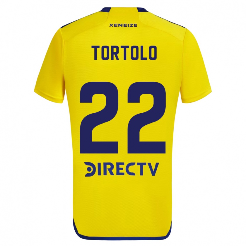 Kandiny Enfant Maillot Dulce Tortolo #22 Jaune Bleu Tenues Extérieur 2024/25 T-Shirt