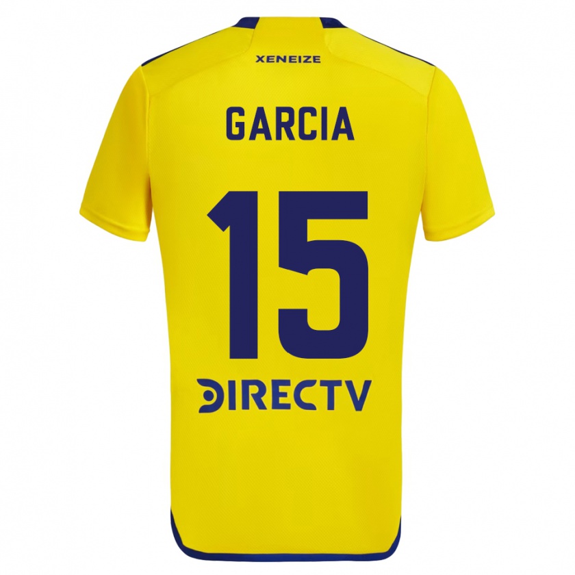 Kandiny Enfant Maillot Ramiro Garcia #15 Jaune Bleu Tenues Extérieur 2024/25 T-Shirt