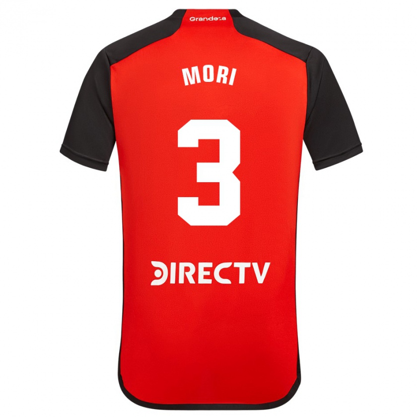 Kandiny Enfant Maillot Ramiro Funes Mori #3 Rouge Noir Blanc Tenues Extérieur 2024/25 T-Shirt