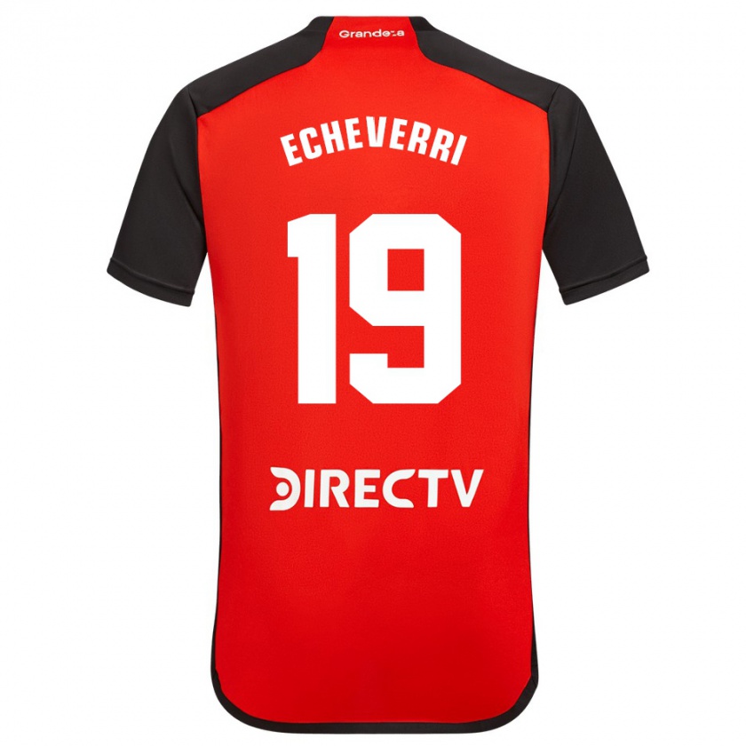 Kandiny Enfant Maillot Claudio Echeverri #19 Rouge Noir Blanc Tenues Extérieur 2024/25 T-Shirt