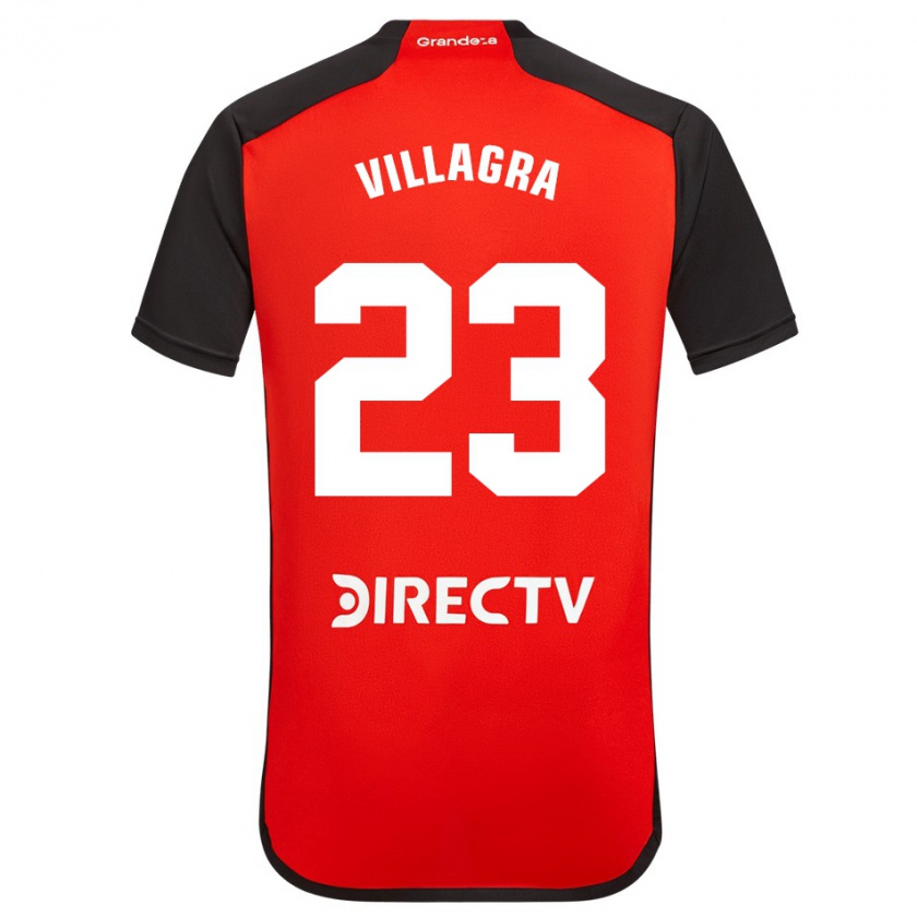 Kandiny Enfant Maillot Rodrigo Villagra #23 Rouge Noir Blanc Tenues Extérieur 2024/25 T-Shirt