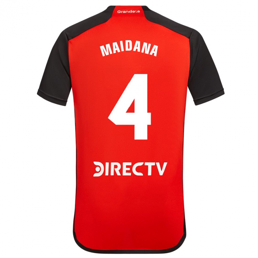 Kandiny Enfant Maillot Jonatan Maidana #4 Rouge Noir Blanc Tenues Extérieur 2024/25 T-Shirt