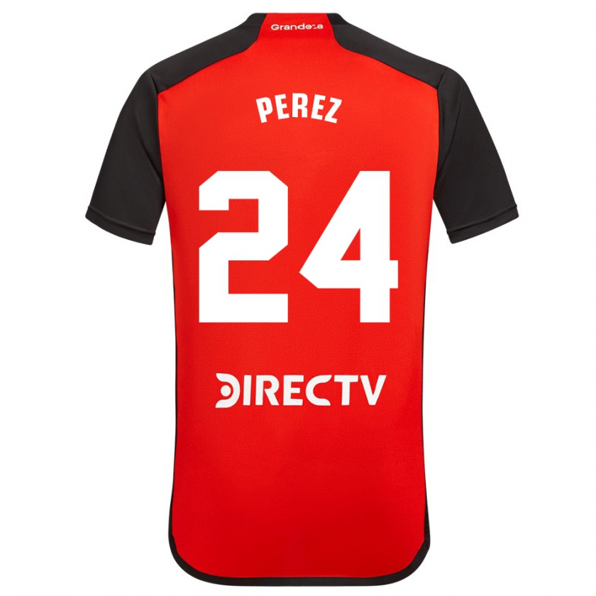 Kandiny Enfant Maillot Enzo Pérez #24 Rouge Noir Blanc Tenues Extérieur 2024/25 T-Shirt