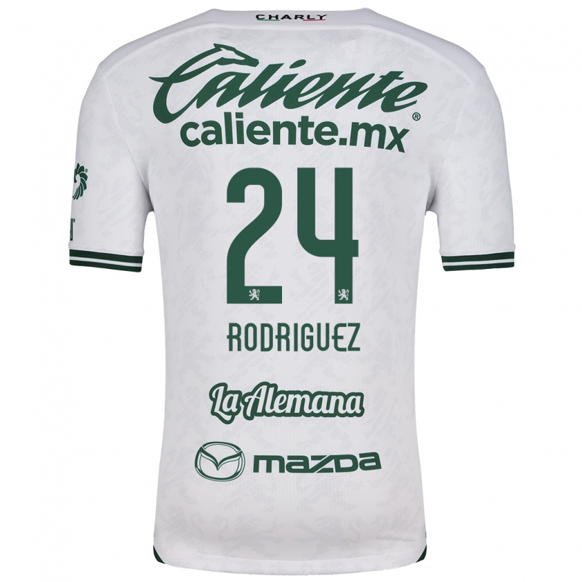 Kandiny Enfant Maillot Osvaldo Rodríguez #24 Blanc Vert Tenues Extérieur 2024/25 T-Shirt