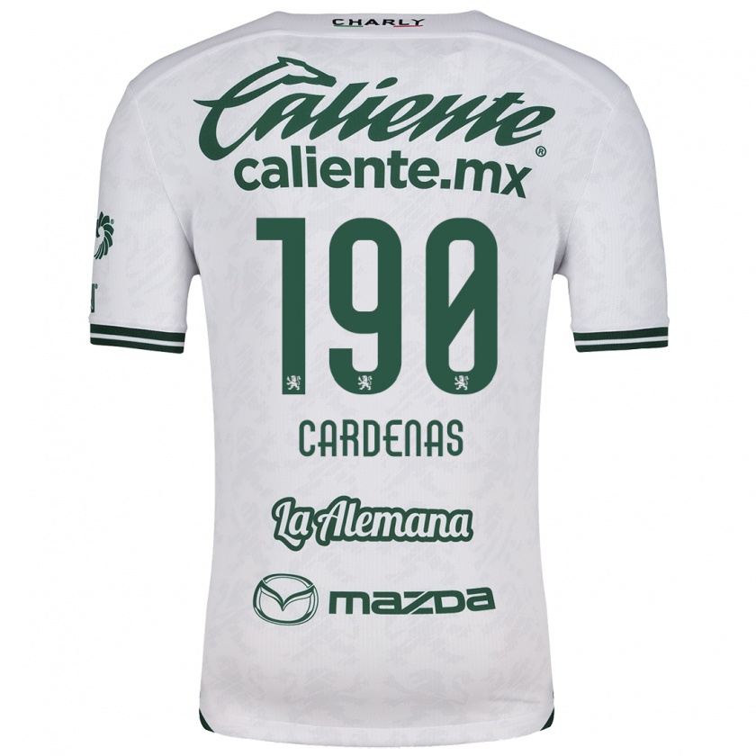 Kandiny Enfant Maillot Emilio Cárdenas #190 Blanc Vert Tenues Extérieur 2024/25 T-Shirt