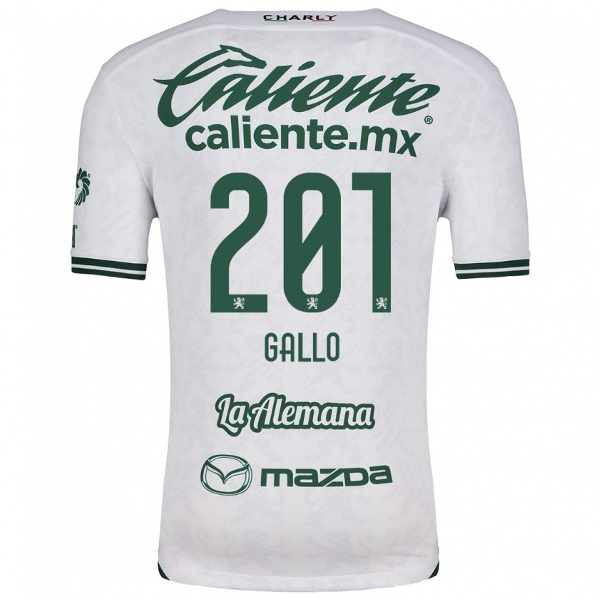 Kandiny Enfant Maillot Andrés Gallo #201 Blanc Vert Tenues Extérieur 2024/25 T-Shirt