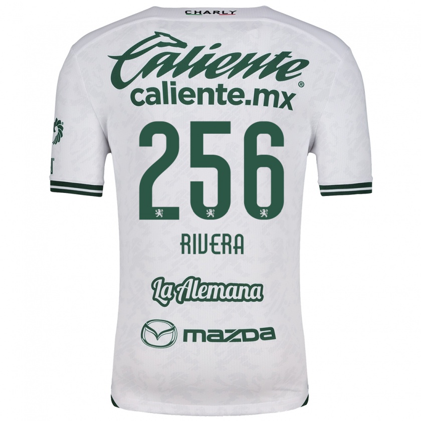 Kandiny Enfant Maillot Fernando Rivera #256 Blanc Vert Tenues Extérieur 2024/25 T-Shirt