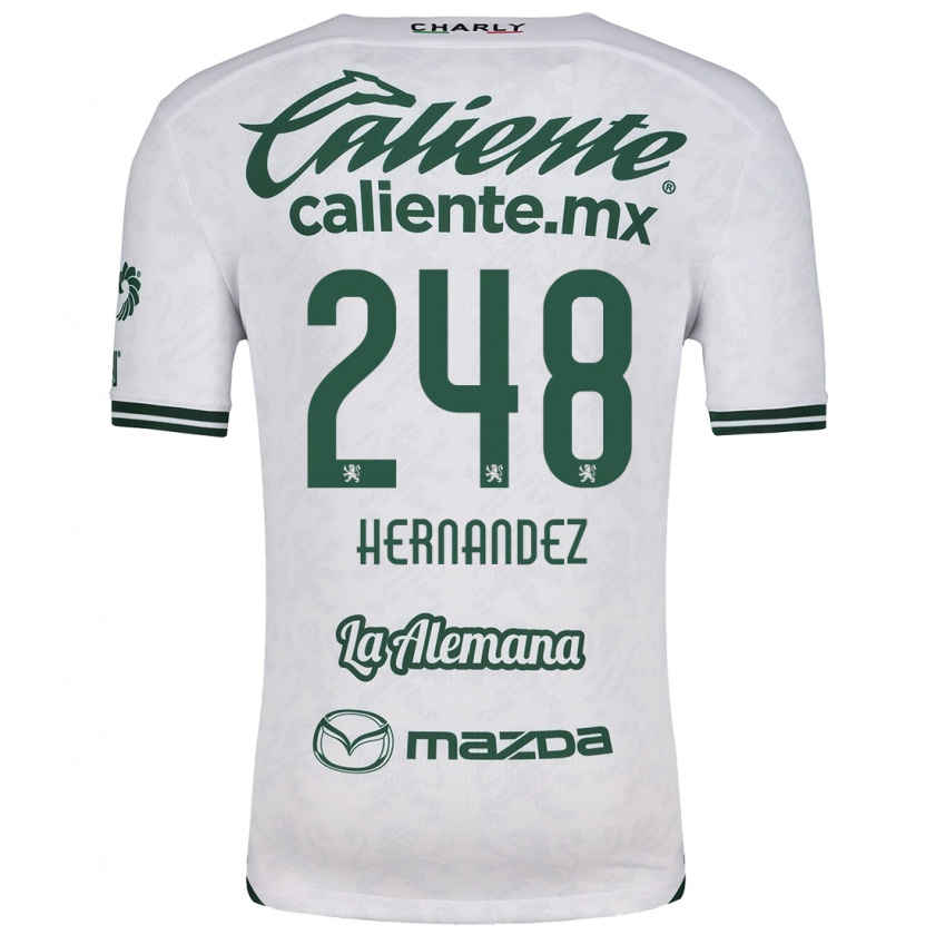 Kandiny Enfant Maillot Fernando Hernández #248 Blanc Vert Tenues Extérieur 2024/25 T-Shirt