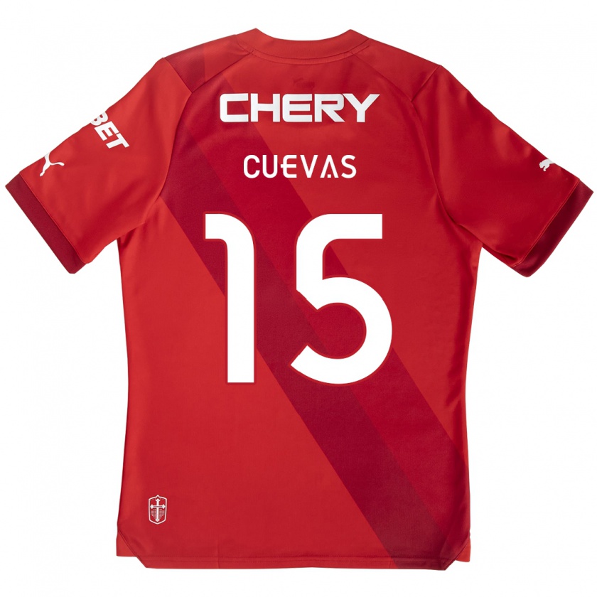 Kandiny Enfant Maillot Cristian Cuevas #15 Rouge Blanc Tenues Extérieur 2024/25 T-Shirt