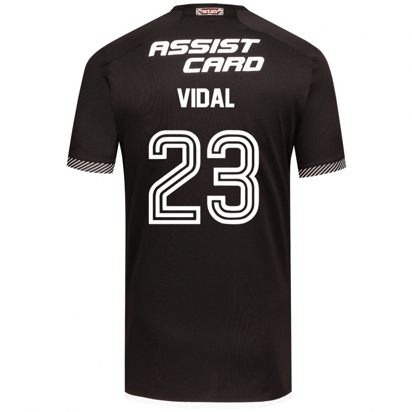 Kandiny Enfant Maillot Arturo Vidal #23 Noir Blanc Tenues Extérieur 2024/25 T-Shirt