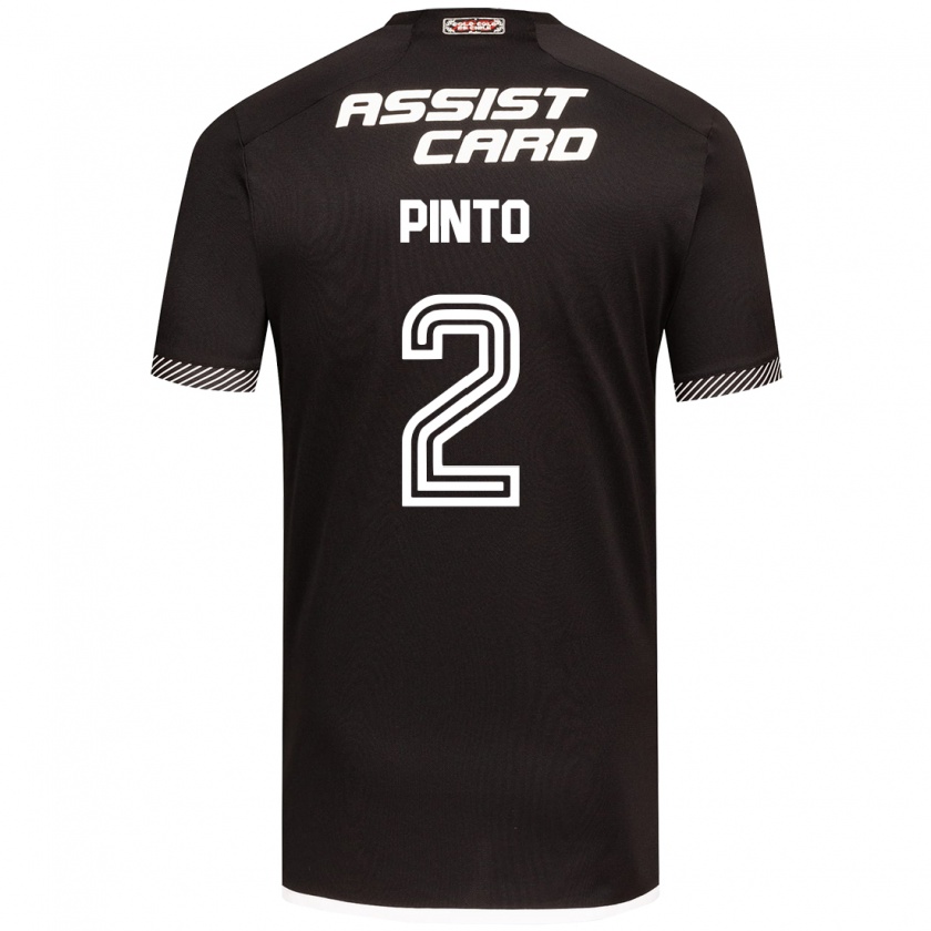 Kandiny Enfant Maillot Matías Pinto #2 Noir Blanc Tenues Extérieur 2024/25 T-Shirt