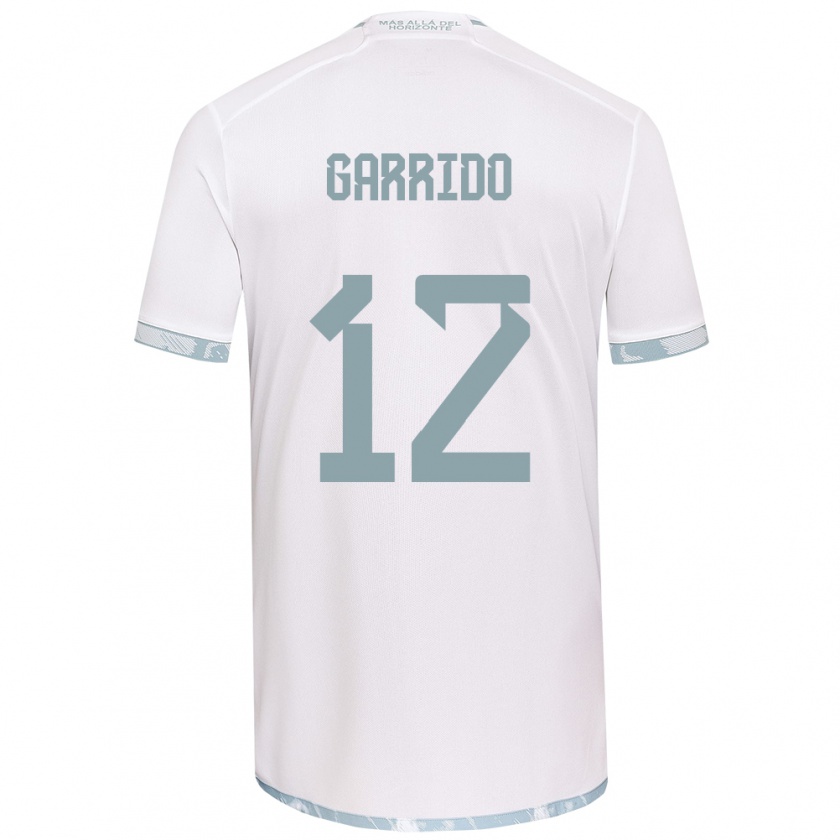 Kandiny Enfant Maillot Pedro Garrido #12 Blanc Gris Tenues Extérieur 2024/25 T-Shirt